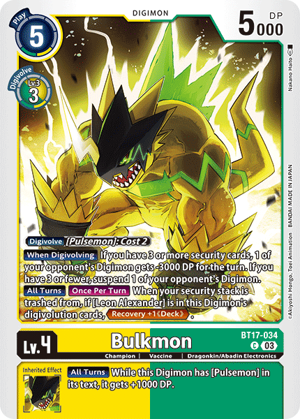 Bulkmon BT17-034 [ Inglese / Giapponese ]