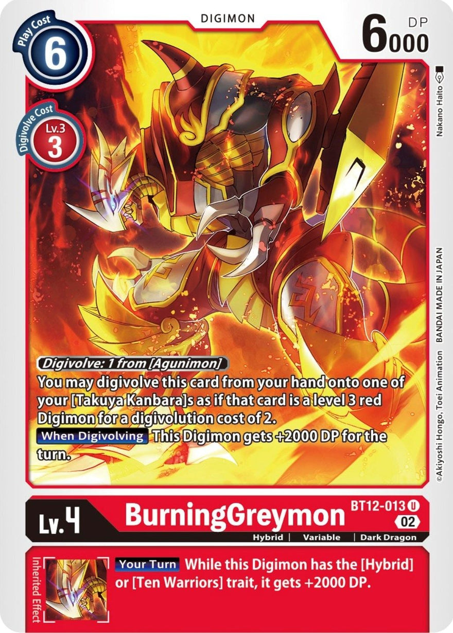 BurningGreymon BT12-013 [ Inglese / Giapponese ]