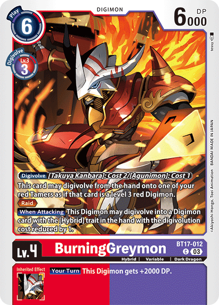 BurningGreymon BT17-012 [ Inglese / Giapponese ]