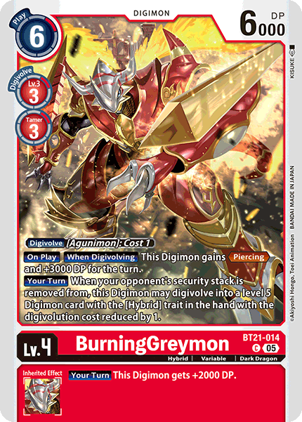 BurningGreymon BT21-014 [ Inglese / Giapponese ]