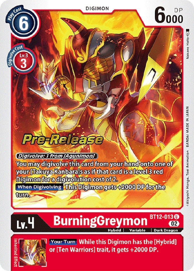 BurningGreymon BT12-013 [ Inglese / Giapponese ]