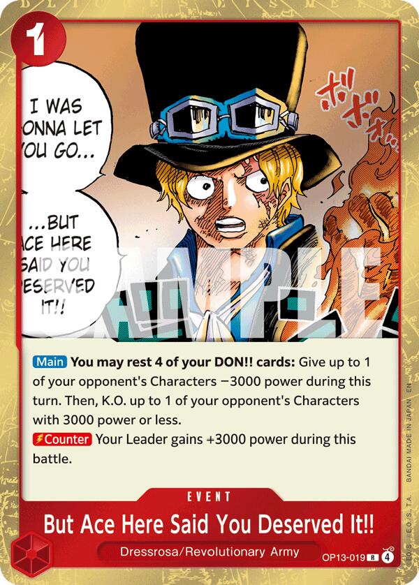 But Ace Here Said You Deserved It!! OP13-019 [ Inglese / Giapponese / Francese / Cinese Semplificato ]