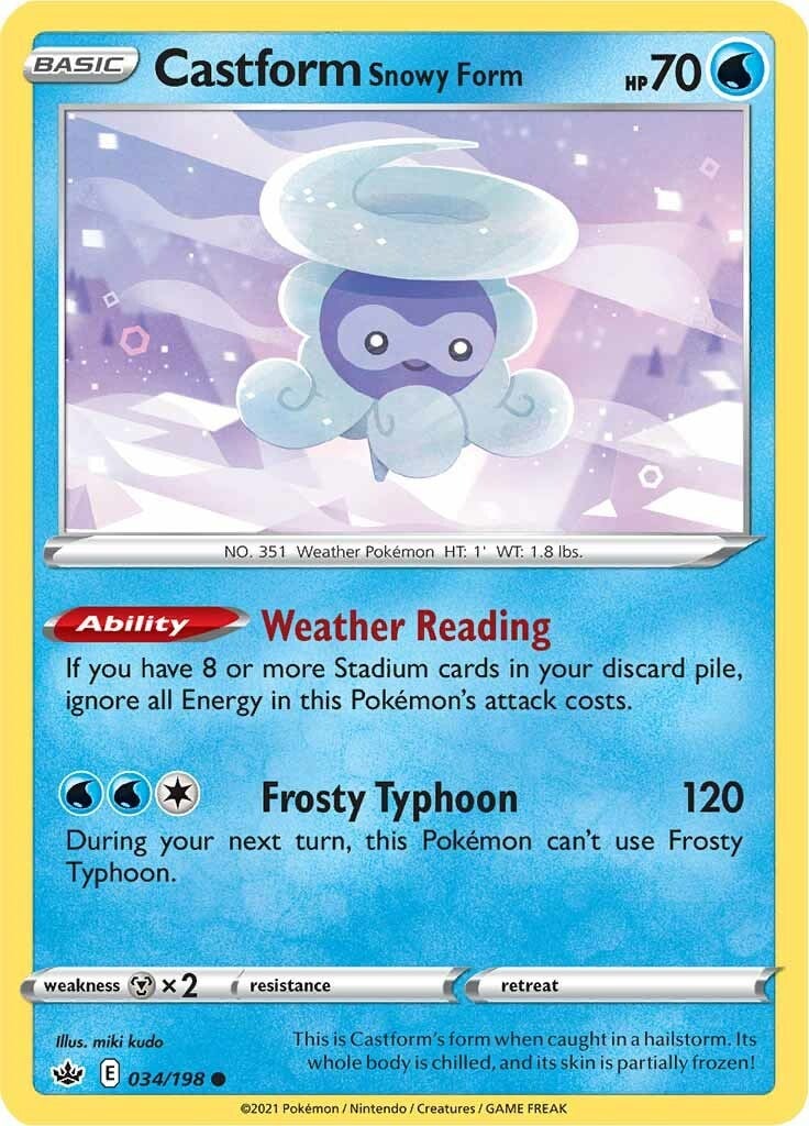Castform Forma Nuvola di Neve - Regno Glaciale 034/198 [ Italiano / Inglese ]