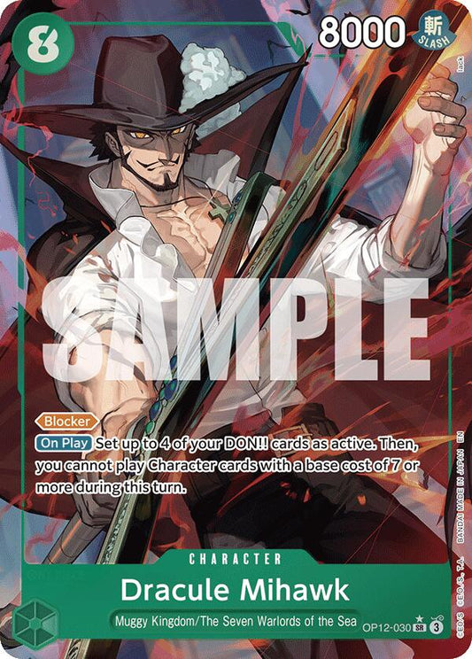 Dracule Mihawk OP12-030 [ Inglese / Giapponese / Francese / Cinese Semplificato ]