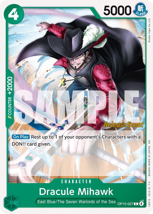 Dracule Mihawk OP15-004 [ Inglese / Giapponese / Francese / Cinese Semplificato ]