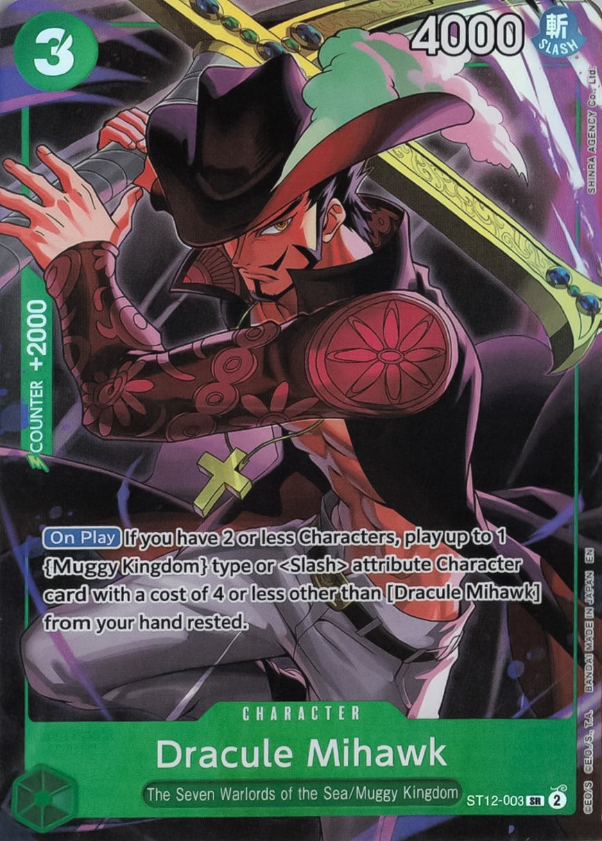 Dracule Mihawk ST12-003 [ Inglese / Giapponese / Francese / Cinese Semplificato ]
