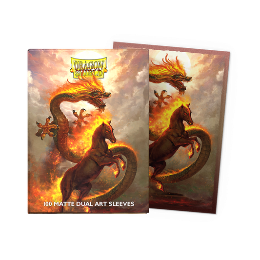 Dragon Shield Matte Dual Art Fire Horse 2026 - 100 Bustine Protettive AT - 12115