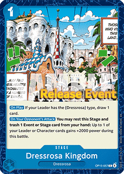 Dressrosa Kingdom OP15-004 [ Inglese / Giapponese / Francese / Cinese Semplificato ]