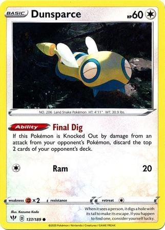 Dunsparce - Fiamme Oscure 137/189 [ Italiano / Inglese ]