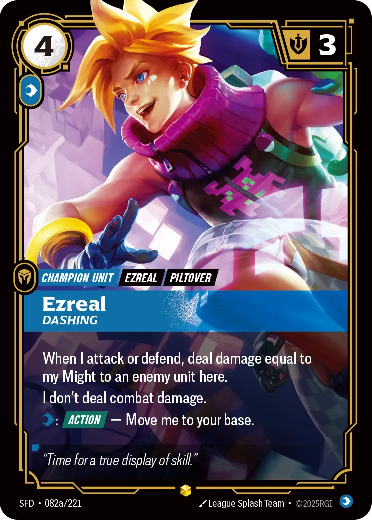 Ezreal - Dashing (RARE) [ Inglese / Cinese Semplificato ]