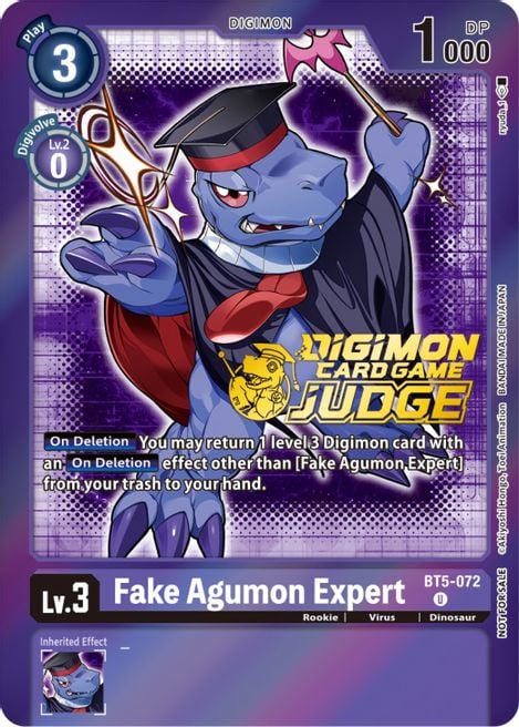 Fake Agumon Expert 000 DIGIMON JUDGE PROMOS-000 [ Inglese / Giapponese ]