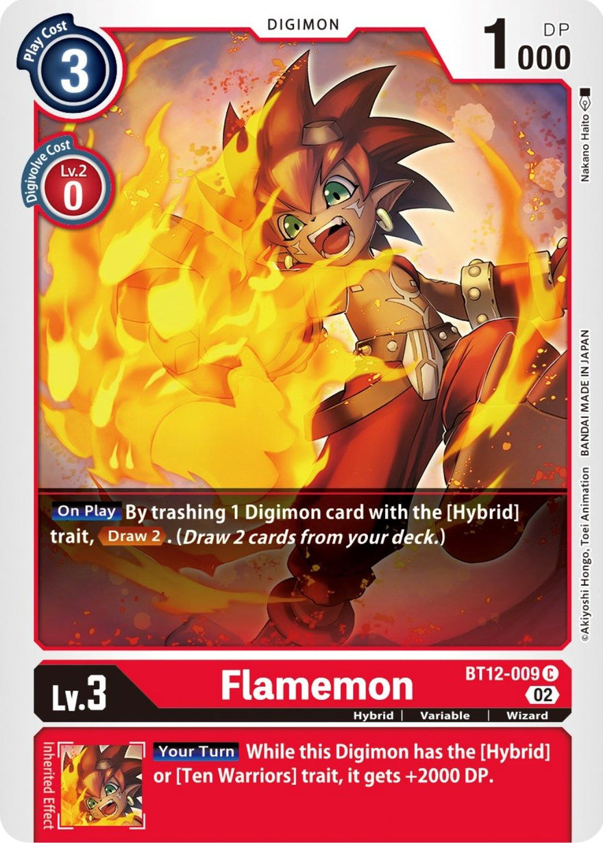 Flamemon BT12-009 [ Inglese / Giapponese ]