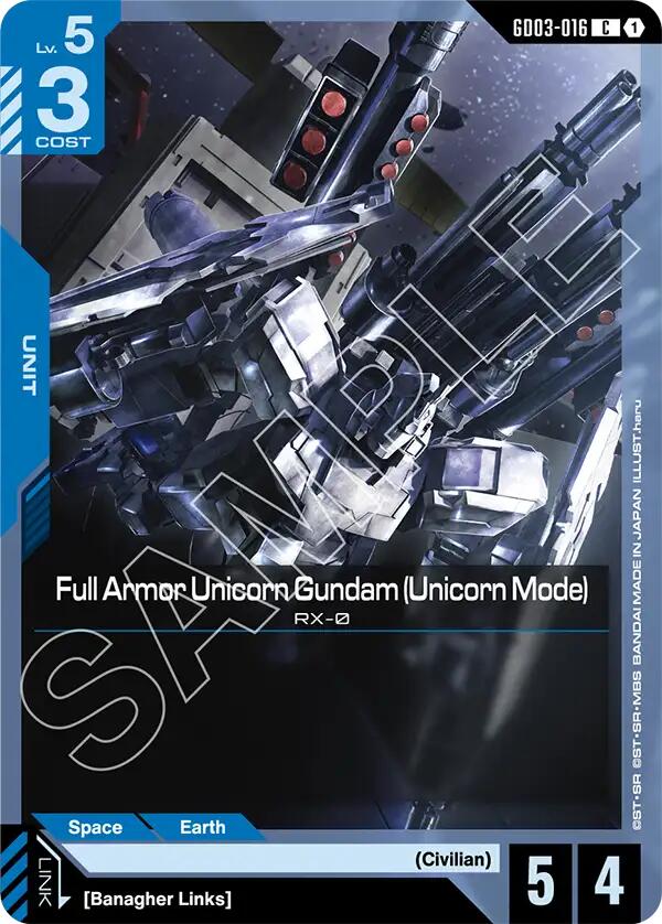 Full Armor Unicorn Gundam GD03-016 [ Inglese / Giapponese ]