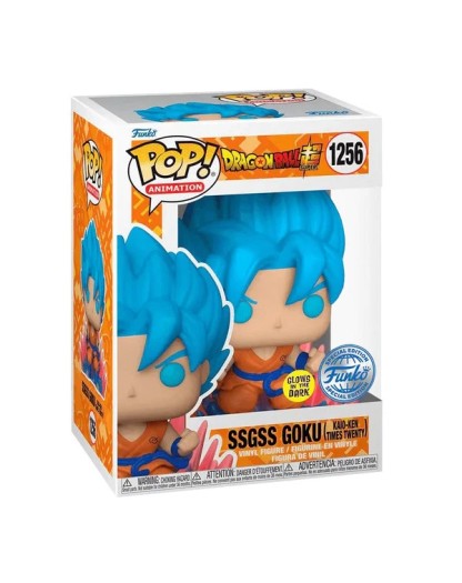 Funko Pop! - Dragon Ball Super - SSGSS Goku (Kaio-Ken Times Twenty) Special Edition- Glows in the dark Figure