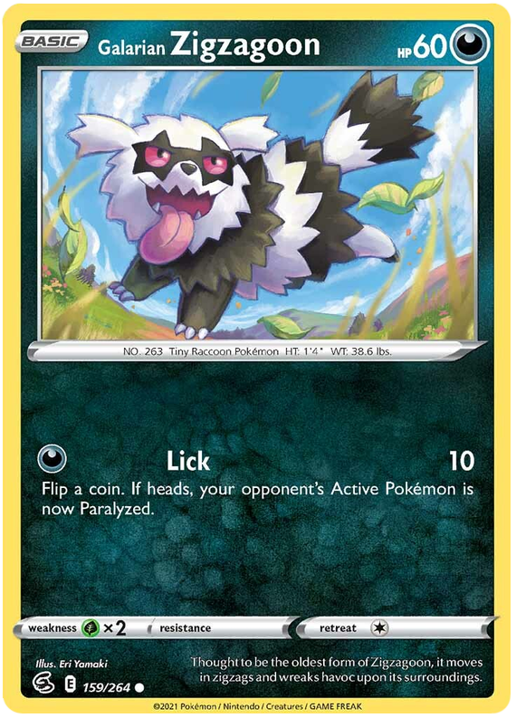 Zigzagoon di Galar - Colpo Fusione 159/264 [ Italiano / Inglese ]