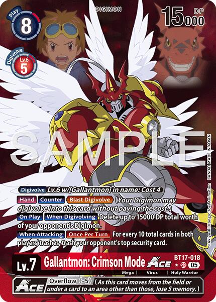 Gallantmon : Crimson Mode ACE BT17-018 [ Inglese / Giapponese ]