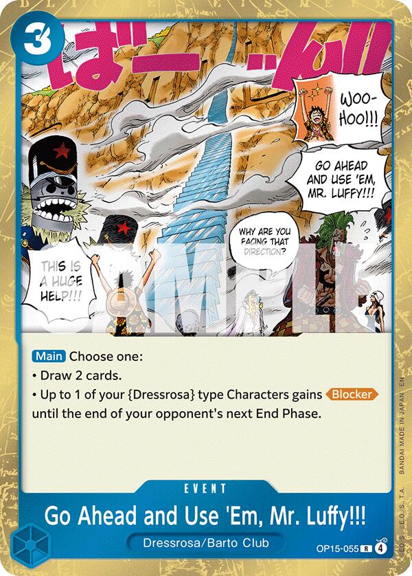 Go Ahead and Use 'Em, Mr Luffy!!! OP15-055 [ Inglese / Giapponese / Francese / Cinese Semplificato ]