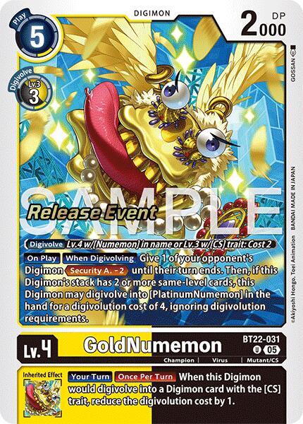 GoldNumemon BT22-031 [ Inglese / Giapponese ]