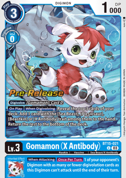 Gomamon (X Antibody) BT15-021 [ Inglese / Giapponese ]