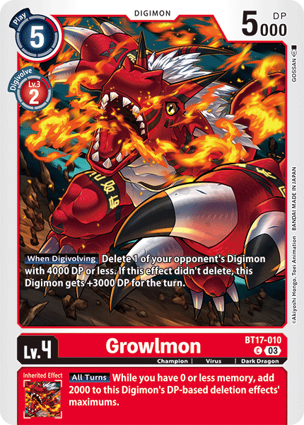 Growlmon BT17-010 [ Inglese / Giapponese ]