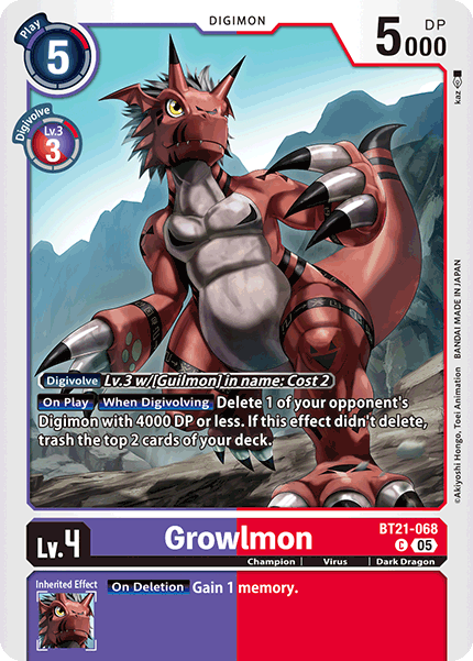 Growlmon BT21-068 [ Inglese / Giapponese ]