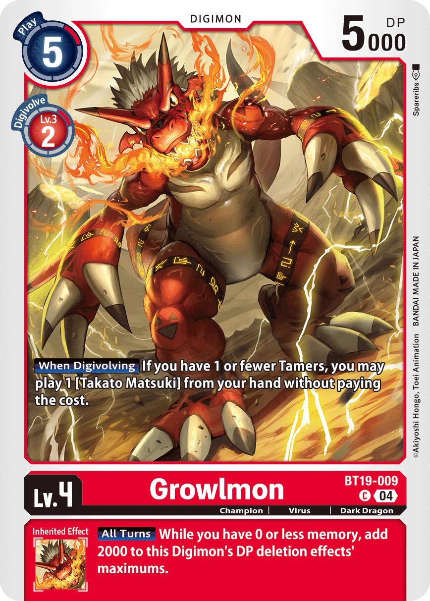 Growlmon BT19-009 [ Inglese / Giapponese ]