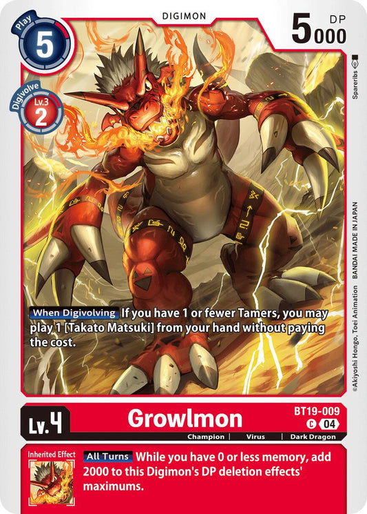 Growlmon BT19-009 [ Inglese / Giapponese ]