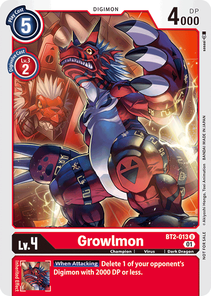 Growlmon BT2-013 [ Inglese / Giapponese ]