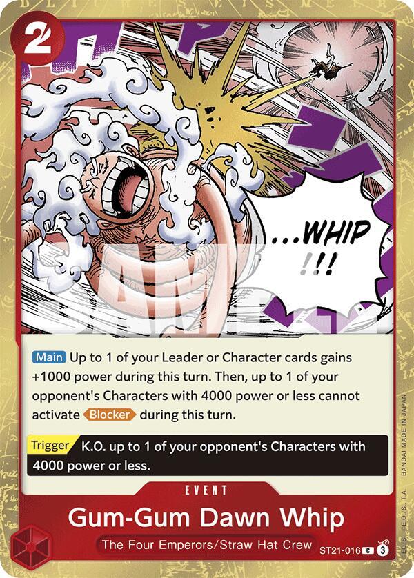 Gum-Gum Dawn Whip ST21-016 [ Inglese / Giapponese / Francese / Cinese Semplificato ]