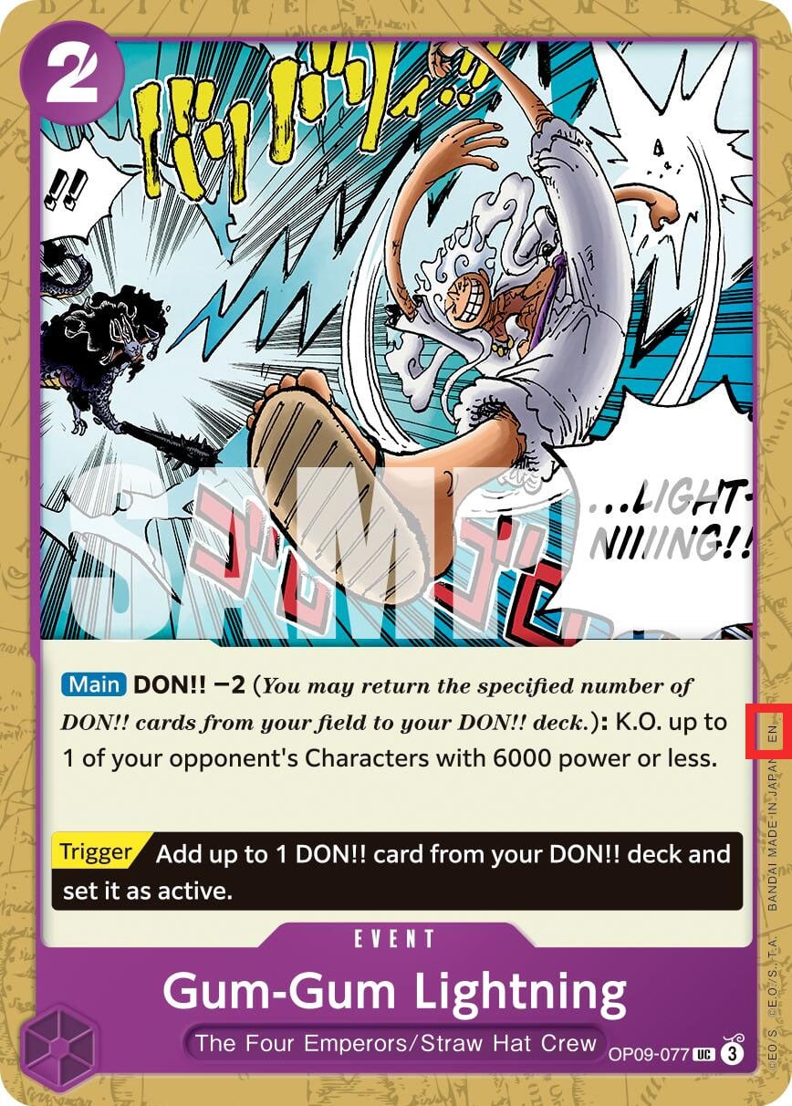 Gum-Gum Lightning OP09-077 [ Inglese / Giapponese / Francese / Cinese Semplificato ]
