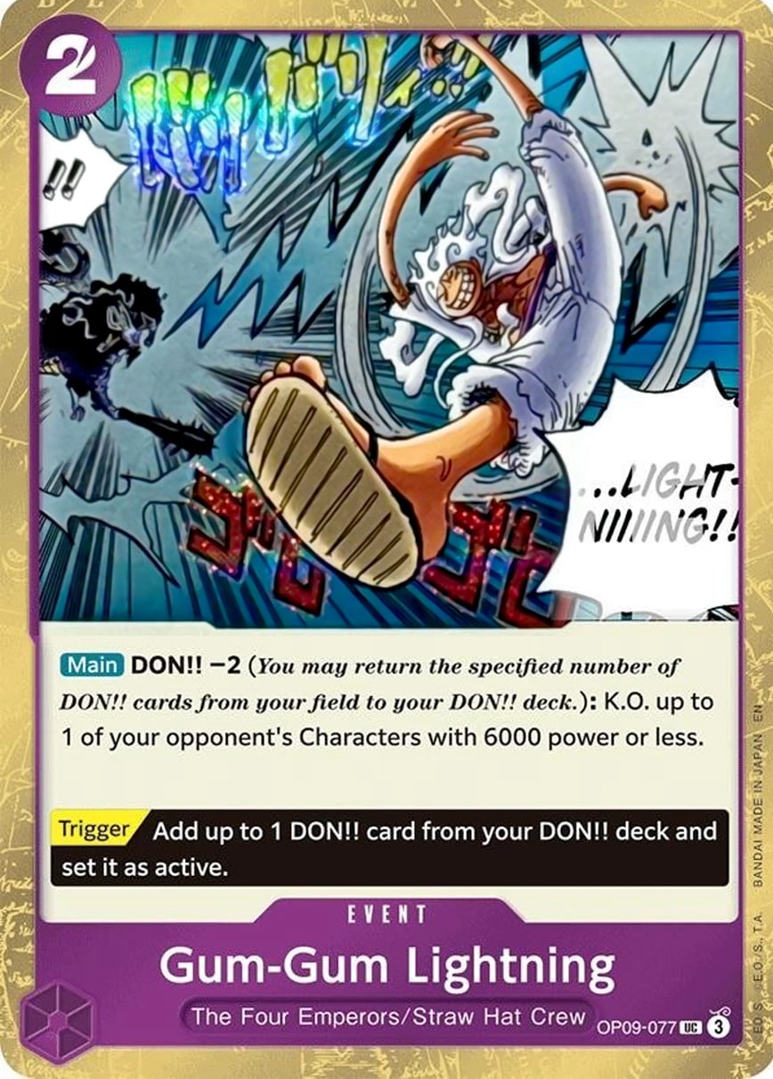 Gum-Gum Lightning OP09-077 [ Inglese / Giapponese / Francese / Cinese Semplificato ]