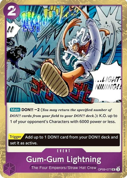 Gum-Gum Lightning OP09-077 [ Inglese / Giapponese / Francese / Cinese Semplificato ]