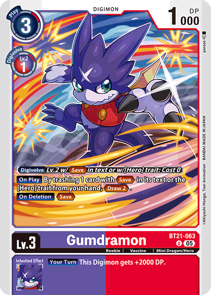Gumdramon BT21-063 [ Inglese / Giapponese ]