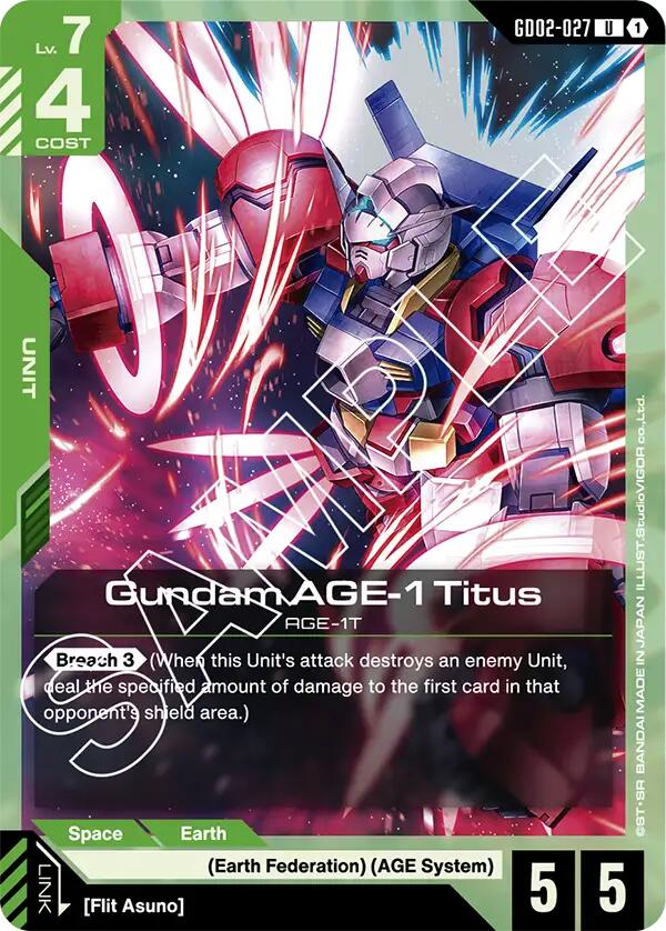 Gundam AGE-1 Titus GD02-027 [ Inglese / Giapponese ]