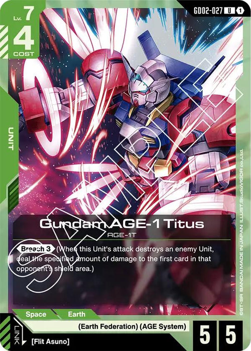 Gundam AGE-1 Titus GD02-027 [ Inglese / Giapponese ]