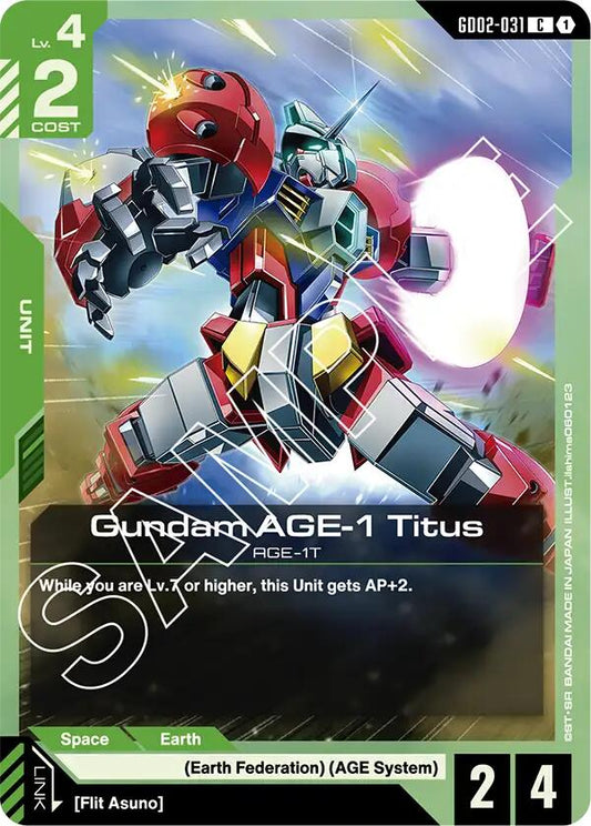 Gundam AGE-1 Titus GD02-031 [ Inglese / Giapponese ]