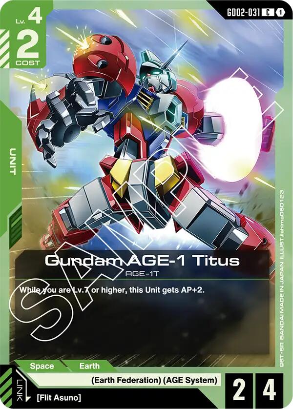 Gundam AGE-1 Titus GD02-031 [ Inglese / Giapponese ]