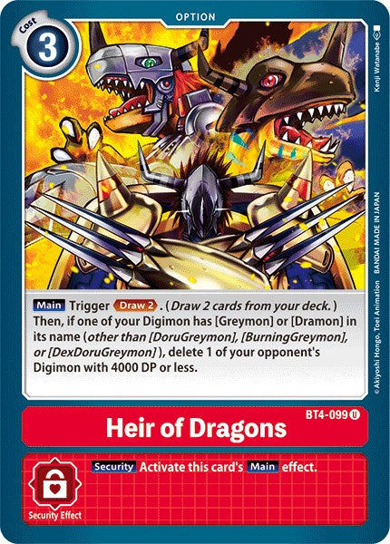 Heir of Dragons BT4-099 [ Inglese / Giapponese ]