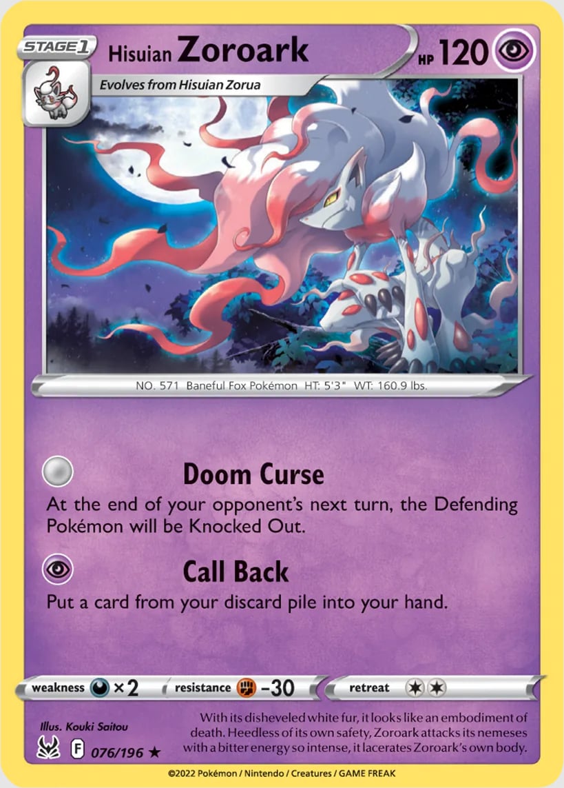 Zoroark di Hisui - Origine Perduta 076/196 [ Italiano / Inglese ]