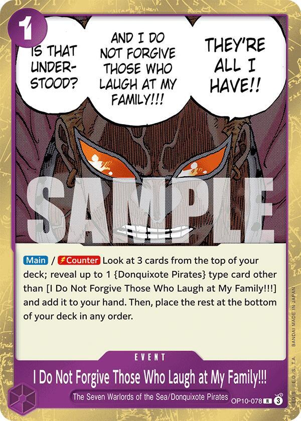 I Do Not Forgive Those Who Laugh at My Family!!! OP10-078 [ Inglese / Giapponese / Francese / Cinese Semplificato ]
