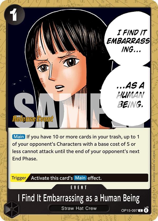I Find It Embarrassing as a Human Being OP15-004 [ Inglese / Giapponese / Francese / Cinese Semplificato ]