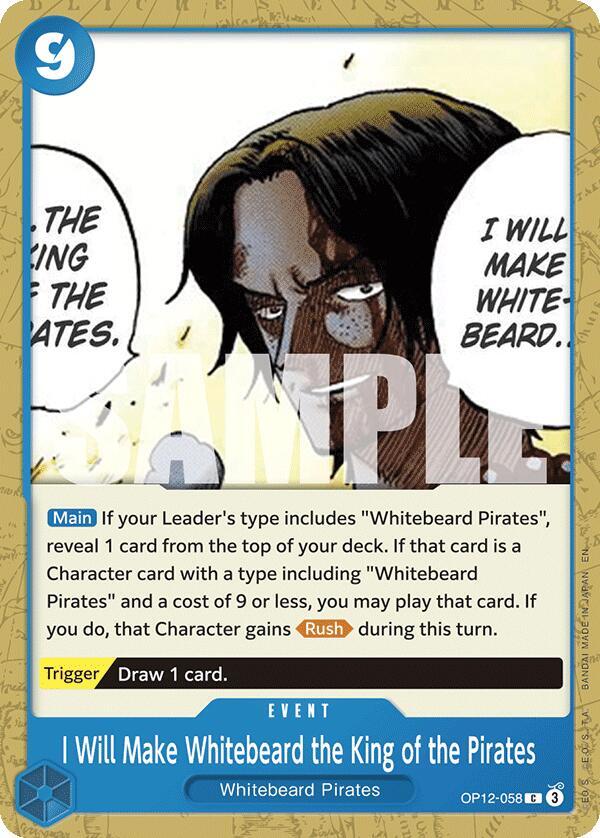 I Will Make Whitebeard the King of the Pirates OP12-058 [ Inglese / Giapponese / Francese / Cinese Semplificato ]