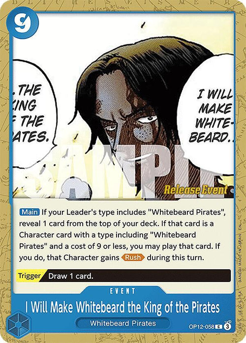 I Will Make Whitebeard the King of the Pirates OP12-058 [ Inglese / Giapponese / Francese / Cinese Semplificato ]