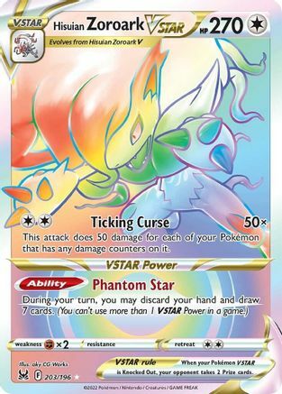 🇮🇹ITA Zoroark di Hisui V ASTRO [Ticking Curse | Phantom Star](Secret Rare 203/196) Hisuian Zoroark VSTAR Lost Origin