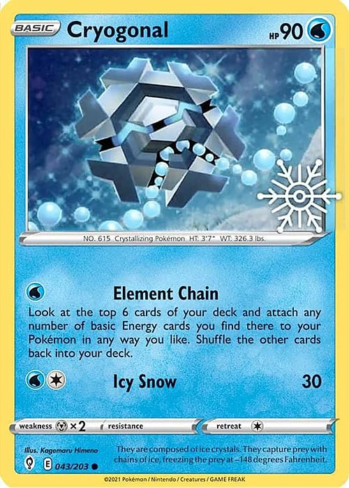 🇮🇹 🇬🇧 Cryogonal(043 | Holiday Snowflake Stamp )Cryogonal Scarlet & Violet Products