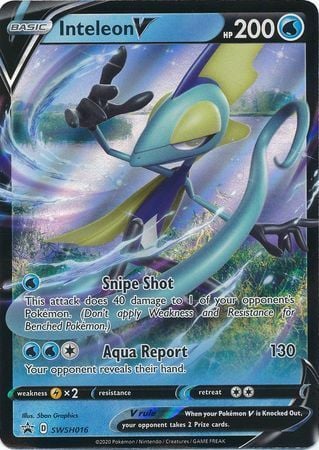 Inteleon V [Snipe Shot | Aqua Report] (Holo Promo 016) Inteleon V SWSH Black Star Promos