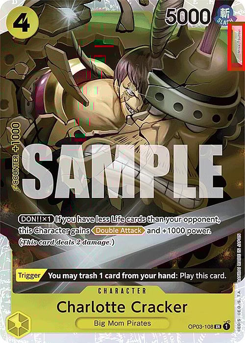 Charlotte Cracker OP03 PRB01 (Reprint | missing pen symbol next to the artist name)Charlotte Cracker PRB-01: The Best - Premium Booster