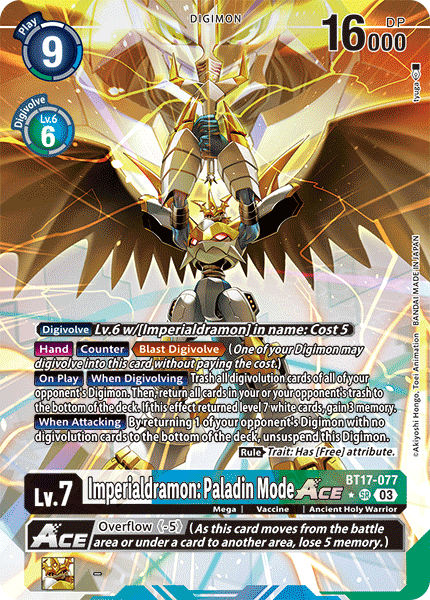 Imperialdramon: Paladin Mode ACE BT17-077 [ Inglese / Giapponese ]