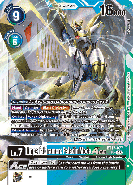 Imperialdramon: Paladin Mode ACE BT17-077 [ Inglese / Giapponese ]