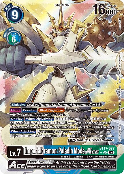 Imperialdramon: Paladin Mode ACE BT17-077 [ Inglese / Giapponese ]